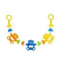 Погремушка-подвеска ПОЛЕСЬЕ Смешные обезьянки (54 см) оранж/синий/желтый