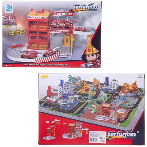 Парковка-трек Junfa Пожарная станция с лифтом и машинкой фото 2