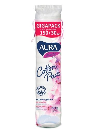 AURA Ватные диски 180шт