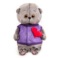 Басик BABY в дутом жилете с сердечком 20 см