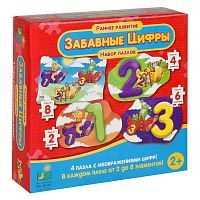Пазл LJ Забавные Цифры, в наборе 4 пазла 32х22см, от 3 лет