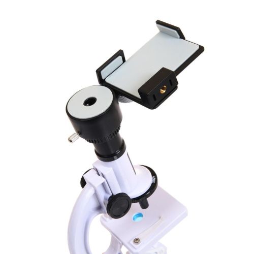 Микроскоп с увеличением 100x450x900 и возможностью просмотра через присоединения смартфона, 41 предмет, белый, пластмасса, металл фото 4