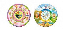 Игра настольная. Часики картонные со стрелками ДЕВОЧКА (пакет европодвес)