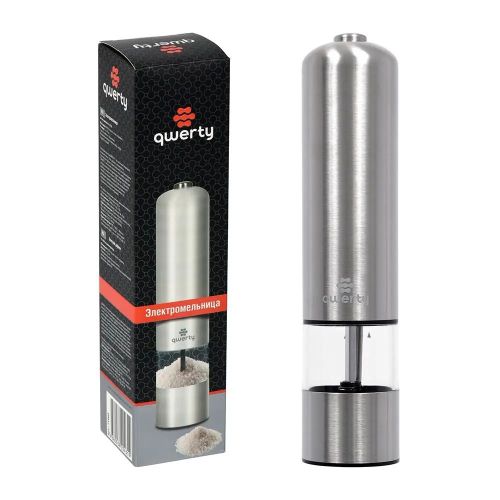 электромельница qwerty перец/соль, металлическая, 5х23 см Электромельница QWERTY перец/соль, металлическая, 5х23 см
