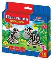 Пластилин Восковой 10 цв. 150г со стеком Забавные зверята в карт.короб. с европодвесом