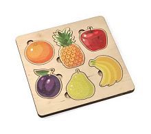 Игра развивающая деревянная Фрукты (21х21см)