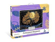 Алмазная мозаика на подрамнике 30*40 (частич. выкладка). Луна и дерево