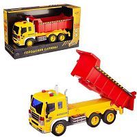 Машинка инерционная ABtoys Самосвал со звуковыми и световыми эффектами 1:16, 32.5x12x19 см