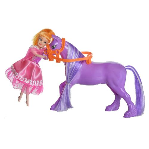 Игровой набор ABtoys Моя лошадка Куколка и фиолетовая лошадка фото 4
