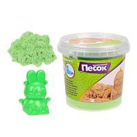 Кинетический песок Color Puppy с 3D формочкой, зеленый, 0.5 кг, пластиковый контейнер