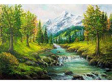 Алмазная мозаика Горная река, 30х40 см, 30 цв., полн. заполнение, с подр.