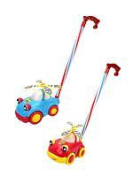 Каталка с ручкой Машинка, в ассорт., пакет