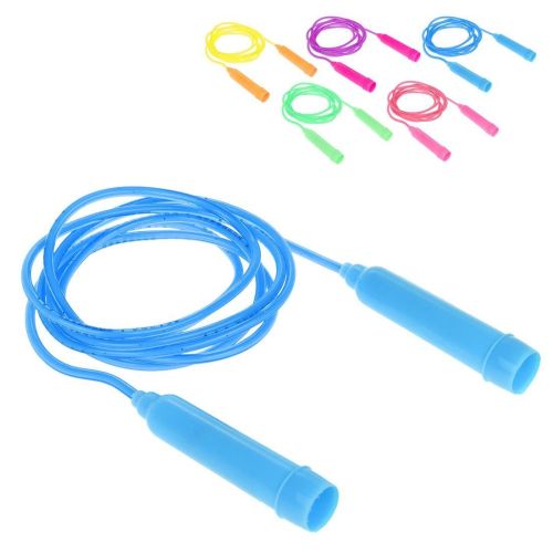 Скакалка, 2.5 м, веревка пластик, ручки разноцветный под перламутр пластик,4- 5 цветов микс