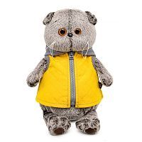 Басик в желтой жилетке с серым капюшоном 25 см