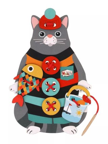 Игрушка развивающая Mapacha шнуровка Кот-рыболов 962126