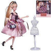 Кукла ABtoys "Королевский прием" с диадемой в платье с пайетками с двухслойной юбкой, светлые волосы 30см