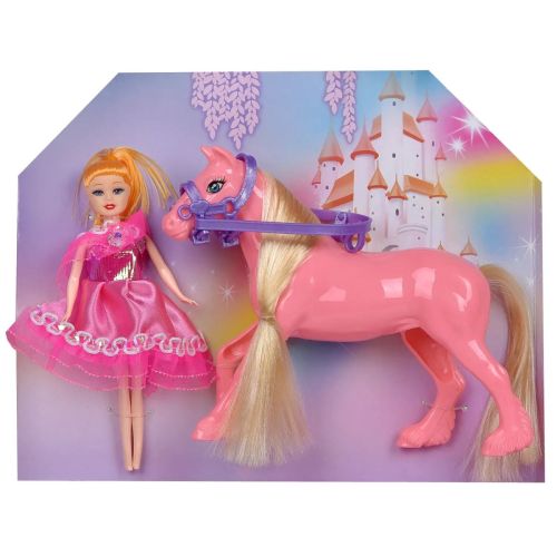Игровой набор ABtoys Моя лошадка Куколка и розовая лошадка фото 6