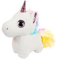 Единорог белый,с блестящими глазами, 18см
