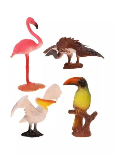 игровой набор 4 фигурки птиц 7-15 см q906-1 Игровой набор 4 фигурки птиц 7-15 см Q906-1