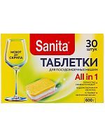 SANITA Таблетки для посудомоечных машин, 30 штук