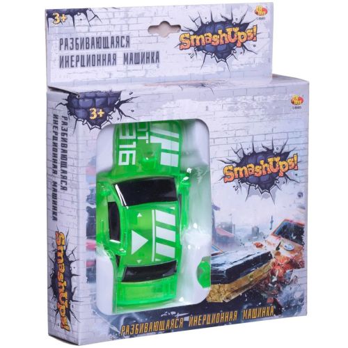 Машинка Abtoys разбивающаяся инерционная зеленая 1:32 фото 5
