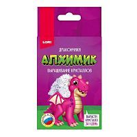 Набор для опытов LORI Алхимик Выращивание кристаллов Драконы Розовый дракончик