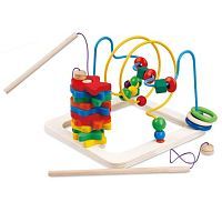 Развивающая игрушка Mapacha 2 в 1 рыбалка и лабиринт разноцветный