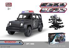 Конструктор-скрутка Полицейский джип, 68 дет., свет, звук, эл.пит.AG13*6шт. вх.в компл., кор.