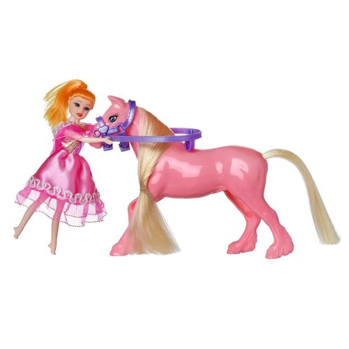 Игровой набор ABtoys Моя лошадка Куколка и розовая лошадка фото 4