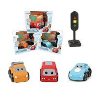 Машинка инерц., светофор, эл.пит. AG3х2 вх.в компл., в ассорт., коробка