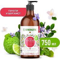 Гель для душа SYNERGETIC Пачули и ароматный бергамот, биоразлагаемый 0,75л