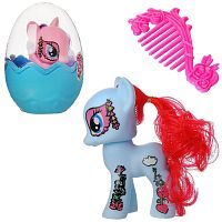 Пони Junfa голубая с расческой в яйце (с узорами)