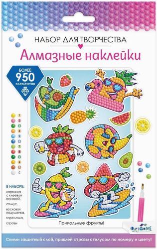 набор для тв-ва алмазные наклейки. прикольные фрукты Набор для тв-ва Алмазные наклейки. Прикольные фрукты