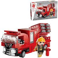 Конструктор Qman серия MineCity Пожарная машина с водной установкой 130 деталей