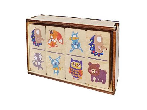 домино деревянное десятое королевство животные 28 фишек 60х27мм Домино деревянное Десятое королевство Животные 28 фишек 60х27мм