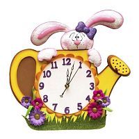 Волшебная Мастерская Набор для создания часов из фоамирана Зайка в лейке (ЧФ-01)