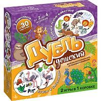 Настольная игра Нескучные игры Дубль детский 2 в 1 Удивительные животные + Птицы и насекомые