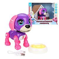 Собака эл., Любимец, свет, звук, рус.озвуч., сенсор.упр., встроен.аккум., USB шнур, косточка 1шт, миска 1 шт.