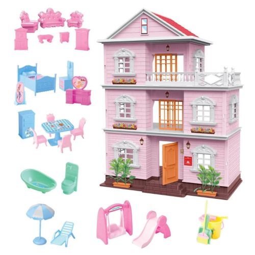 кукольный домик с фигурками и мебелью junfa 3-этажный wk-c8890 фото 2 Кукольный домик с фигурками и мебелью Junfa 3-этажный WK-C8890 фото 2