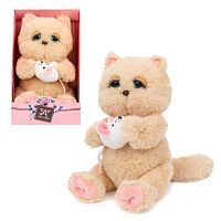 Мягкая игрушка Fluffy Family Киска Персик с мышкой, 30 см