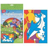 Набор для творчества LORI Картина по номерам для малышей ВЕСЁЛЫЕ КАРТИНКИ Радостный дельфин