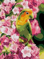 Алмазная мозаика 30 х 40 см Весенний попугайчик (полное заполнение)