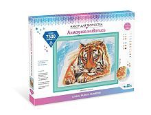 Алмазная мозаика Полосатый хищник, 30х40, стразы разн. размеров, с подр.