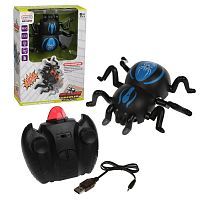 Паук р/у, ползает по стенам, пульт д/у, зарядка USB, свет, эл.пит. АА*2 не вх.в компл., кор.