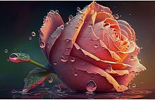 Алмазная мозаика Бутон розы, 30х40 см, 30 цв., полн. заполнение, с подр.