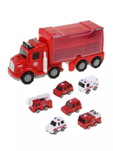 Игровой набор Автовоз с машинками Storage Truck Пожарный TN-1228 фото 5