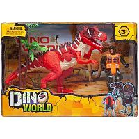 Игровой набор Junfa "Мир динозавров" (большой динозавр, фигурка человека, акссесуары)