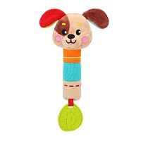 Погремушка-пищалка с силиконовым прорезывателем Жирафики Собачка 939701