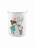 Корзина для хранения игрушек Девочка и Зайка 35х35х45 см 008-299