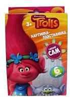Набор сделай картинку "Тролли" из пластилина 6 цветов, 120 гр, со стеком